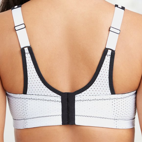 Glamorise SPORT Bra 42C BOUNCE-CONTROL Wicks-U-Dry! PADDED-STRAPS White NEW - Picture 4 of 15